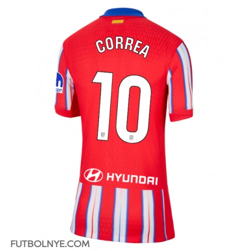 Camiseta Atletico Madrid Angel Correa #10 Primera Equipación para mujer 2024-25 manga corta